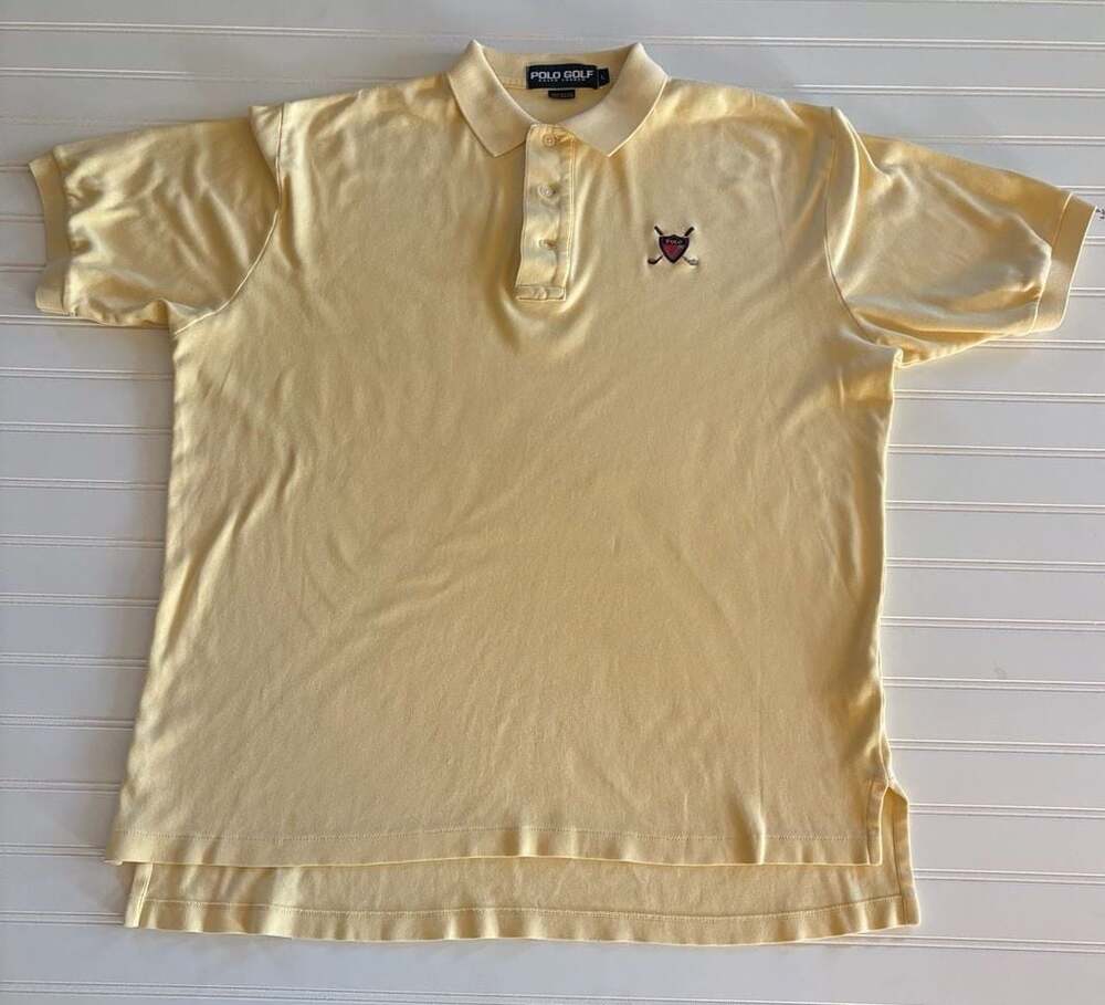 Vintage Polo Golf Ralph Lauren Yellow Polo Shirt Size Large